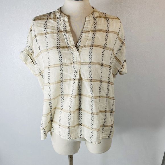 Madewell Tops - Madewell XS Lakeline Popover Windowpane Top